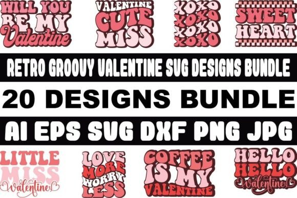 Download Retro Groovy Valentine SVG Designs Bundle - Svg designs Collection