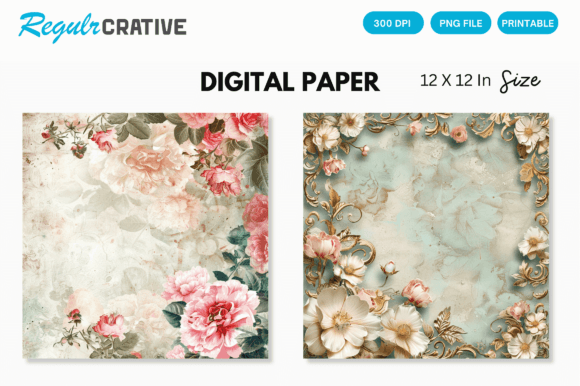 Download Wedding Bride Floral Digital Paper - Digital paper Collection