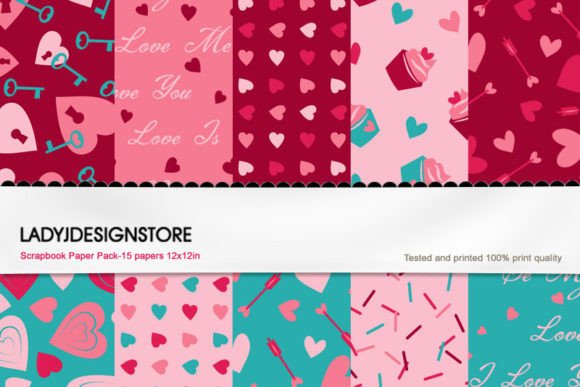 Download Sweet Valentine Heart Digital Papers - Digital paper Collection
